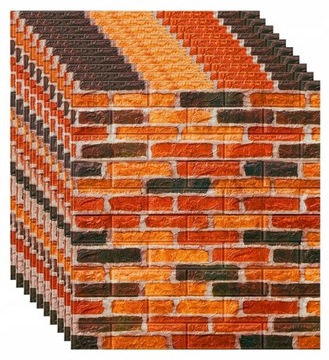 10x TAPETA CEGŁA SAMOPRZYLEPNA DIY NAKLEJKA OCHRONNY ODBOJNIK ŚCIENNY 77x70