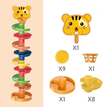 Игрушка для рампы и падающего мяча. Забавная игрушка для шариков для детей, 9 слоев.
