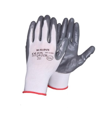 RĘKAWICE OCHRONNE M-GLOVE BIAŁO-SZARE. 1para 10/XL