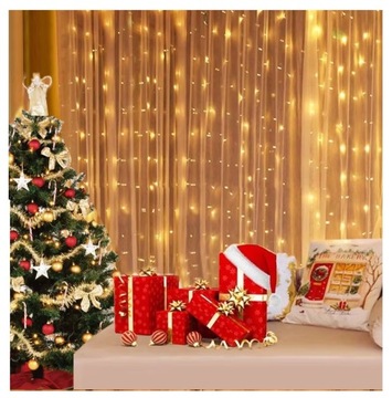 Светодиодная световая завеса 6х3, теплый цвет