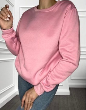 Bluza damska ocieplana różowa ściągacze miękka XL