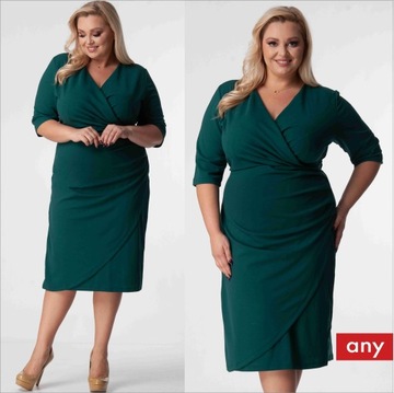 Elegancka Sukienka KOPERTOWA na wesele UROCZYSTOŚĆ PLUS SIZE (44-54) 48 4XL