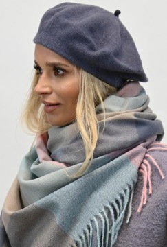 Классический женский берет с антенной темно-серый