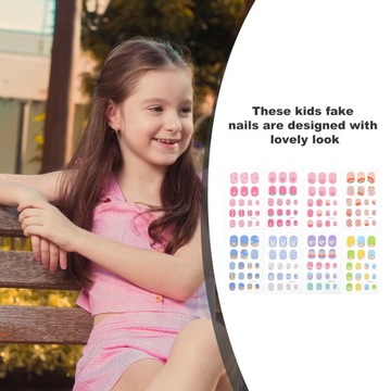 NAKLEJKI NA PAZNOKCIE SZTUCZNE PAZNOKCIE DLA DZIECI FAŁSZYWE DZIECI