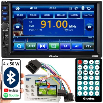 RADIO SAMOCHODOWE BLUETOOTH 2 DIN 7 CALI RDS USB AUX MICRO SD 4x50W PILOT