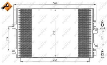 KONDENZÁTOR CHLADIČ KLIMATIZACE 35543 NRF DACIA