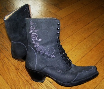 ЗВЕЗДЫ И ПОЛОСКИ Western ROSSIE КОВБОЙСКИЕ БОТИНКИ Кожаные ЛЕДИ 38 ИДЕАЛЬНЫЕ