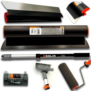 NÓŻ DO GŁADZI SOLID KOSA LIZAK ZESTAW 65cm KIJ TELE UCHWYT WAŁEK GŁADŹ TYNK