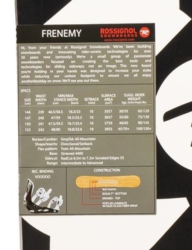 СНОУБОРД ROSSIGNOL FRENEMY MAGTEK 147 см!!
