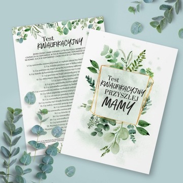 Baby shower Certyfikat + Test Przyszłej Mamy Eukal