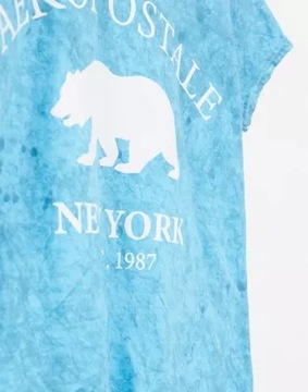 AEROPOSTALE T-SHIRT NIEBIESKI PRINT 34 XS AAM