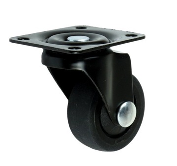 Колесо мебельное поворотное, черное, тормоз - комплект