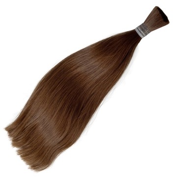 Naturalne włosy słowiańskie w puklu kitka kucyk brązowe 37 cm 120 g
