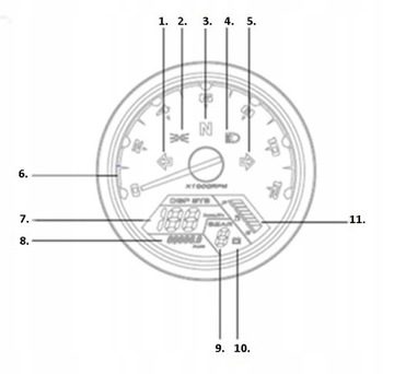 УНИВЕРСАЛЬНЫЙ ЦИФРОВОЙ СЧЕТЧИК МОТОЦИКЛА ЧЕТЫРЕХ ЖК-СВЕТОДИОДНЫЙ ТАХОМЕТР КРЕСТОВЫЙ ДАТЧИК