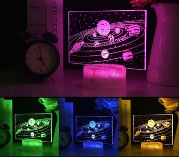 НОЧНАЯ НАСТОЛЬНАЯ ЛАМПА ДЛЯ ДЕТЕЙ GALAXY PLANETS SPACE 3D LED + ПУЛЬТ ДИСТАНЦИОННОГО УПРАВЛЕНИЯ