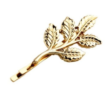 SPINKA DO WŁOSÓW złota wsuwka DO KOKA listek boho