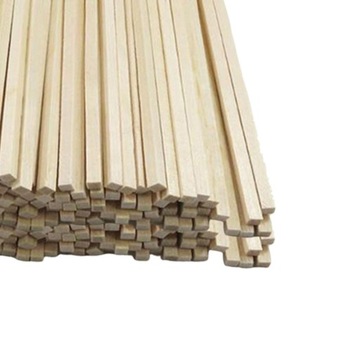 100 sztuk niedokończonych kwadratowych patyczków Woodcrafts drewniany kwadr