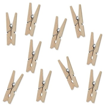 KLAMERKI DREWNIANE NATURALNE DIY KREATYWNE DEKORACYJNE SPINACZE 3,5cm 10szt