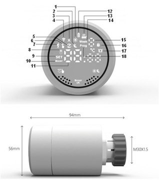 ИНТЕЛЛЕКТУАЛЬНЫЙ ТЕРМОСТАТ НА ГОЛОВКЕ TUYA ZIGBEE WIFI