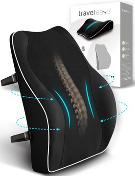 TRAVEL EASE Ergonomiczna Poduszka Lędźwiowa Pianka Zapamiętująca Kształt