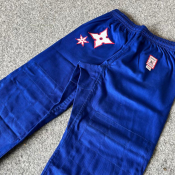 Strój do Judo dla Chłopca 140cm 35GSM z Pasem Workiem Niebieski Judoga UONE