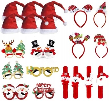 Czapki Mikołaja Okulary Clap ring bransoletek