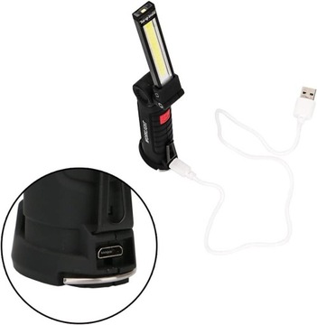 МОЩНАЯ СВЕТОДИОДНАЯ ЛАМПА ДЛЯ МАСТЕРСКИХ, МАГНИТНЫЙ КРЮЧОК, ПЕРЕЗАРЯЖАЕМЫЙ USB 5 В 1