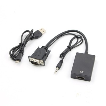 КОНВЕРТЕР изображения с разъема VGA на HDMI + адаптер аудио-видео изображения