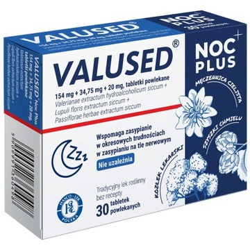 VALUSED Noc Plus chmiel bezsenność 30 tabletek