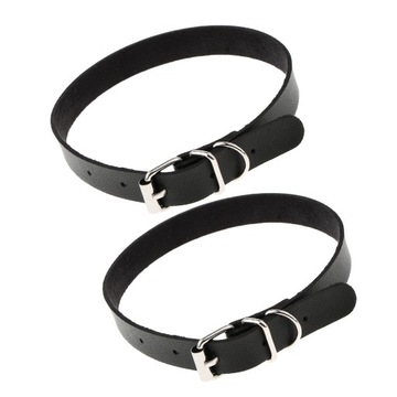 2 kawałki Punk Goth PU Leather Choker Naszyjnik