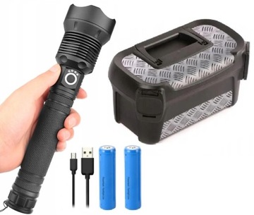 MEGA MOCNA LATARKA TAKTYCZNA Cree XHP70 ZESTAW+BOX