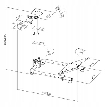 Подставка на руль Logitech G29, регулируемая, устойчивая рама