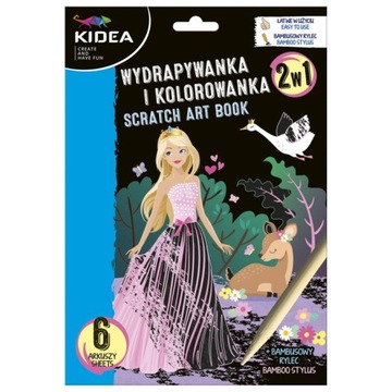KIDEA Wydrapywanka i kolorowanka 2w1 Księżniczki