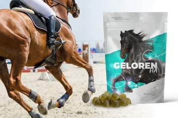 ŻELKI DLA KONI GELOREN Horse HA jabłkowe KOLAGEN na stawy 450 g 60 sztuk
