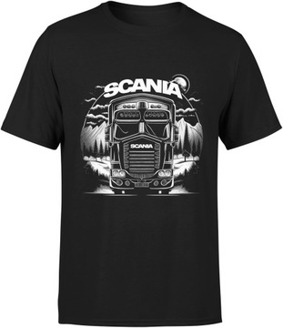 TIR SCANIA KOSZULKA MĘSKA DLA KIEROWCY TIRA CZARNA T-SHIRT MĘSKI TSHIRT