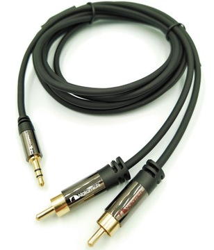 КАБЕЛЬ 2RCA-JACK 3,5 мм AUX STEREO OFC NAKAMICHI 5 м