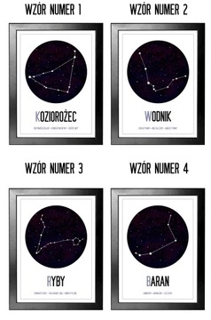 ПОСТЕР А4 ЗНАКИ ЗОДИАКА ГОРОСКОП РАМКА ПОДАРОК
