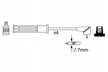 BOSCH 0 986 357 256 SADA PŘÍVODŮ ZAPALOVACÍ