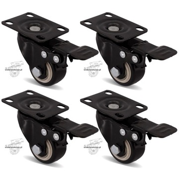 Komplet 4 kół fi 40 wózek regał szafka 4x2PPPUC402K