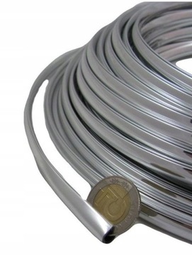 Listwa krawędziowa rantowa chromowana odboje 7x10mm na 3-4mm osłona krawędź