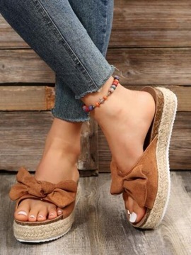 SHEIN ZAMSZOWE ESPADRYLE KLAPKI NA PLATFORMIE Z KOKARDĄ 38 37371