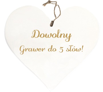Serce Grawerowane 13x12cm - Dwolny tekst do 5 słow