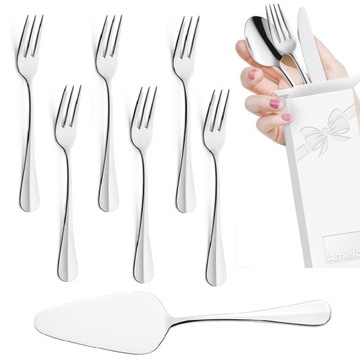 AMEFA 7 SZTUĆCE BAGUETTE WIDELCZYKI ŁOPATKA CIAST