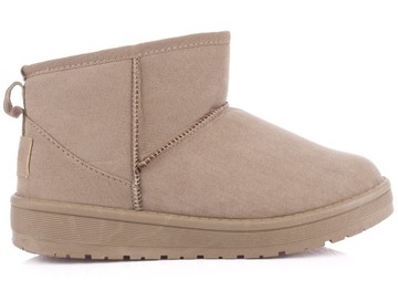 СНЕЖНЫЕ БОТИНКИ ЖЕНСКИЕ BIG STAR С МЕХОМ, БЕЖЕВЫЕ, размер 38