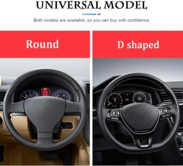 CGEAMDY Чехол для руля автомобиля, кожа с вышивкой 37-38 см