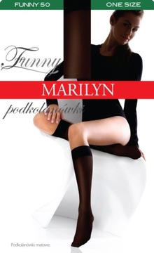 Podkolanówki Klasyczne Bezuciskowe Grube Marilyn Funny 50 DEN Czarne