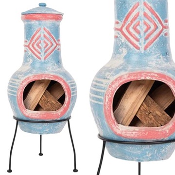 KOMINEK OGRODOWY GLINIANY PIECYK OGRZEWACZ TARASOWY CERAMICZNY 71X31CM