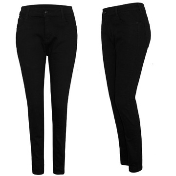 SPODNIE JEANS ZWĘŻANE SLIM PUSH-UP CZARNE 46