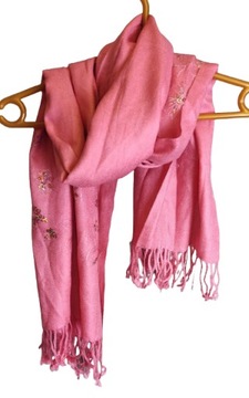 PASHMINA szal długi, szeroki cashmere silk 170x72