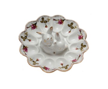 PÓŁMISEK do jaj z zajączkami róża